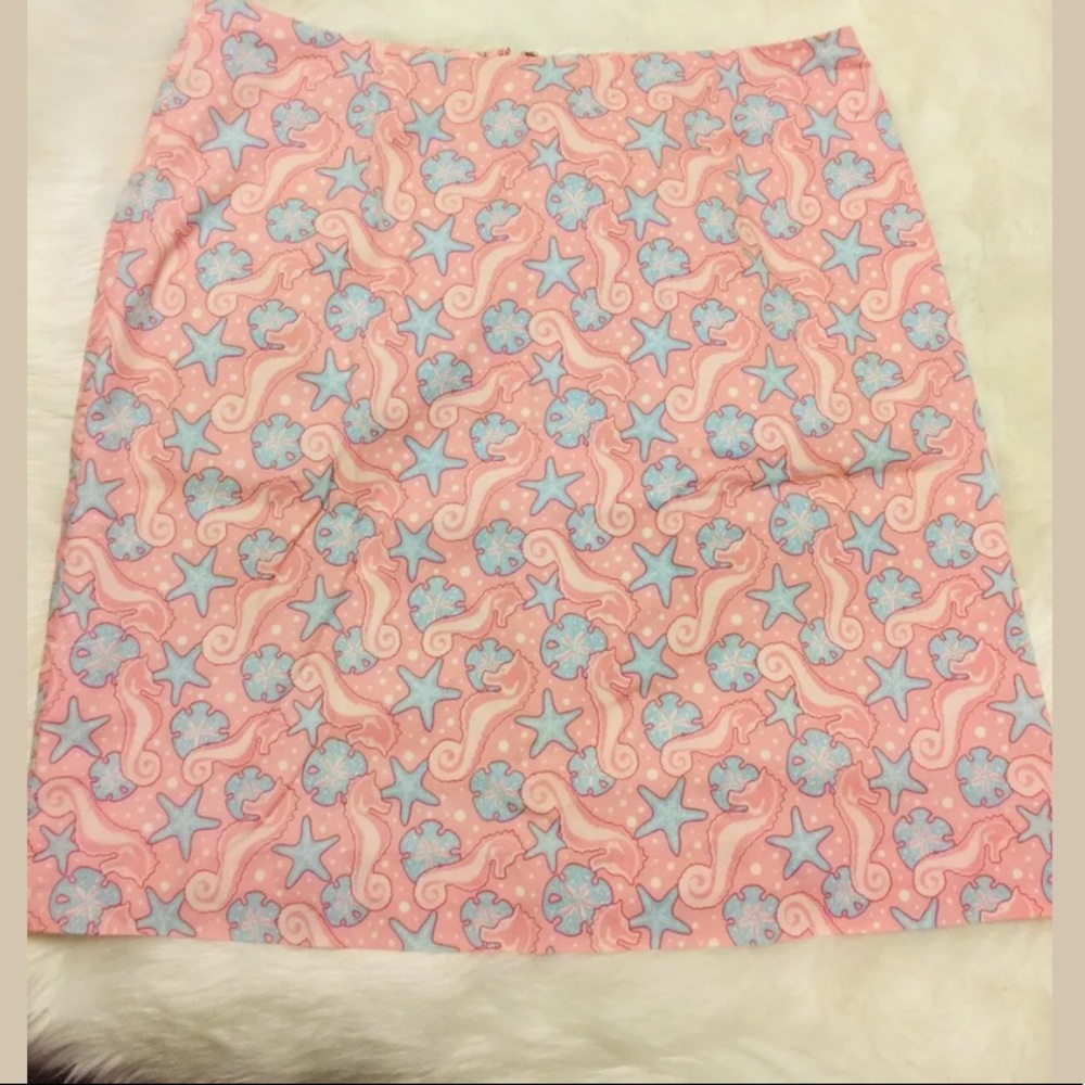 Vineyard Vines Pink Seahorse Starfish Skirt Sz 2